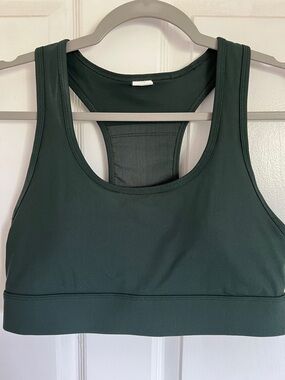 USED. Dark Green Racerback Sports Bra